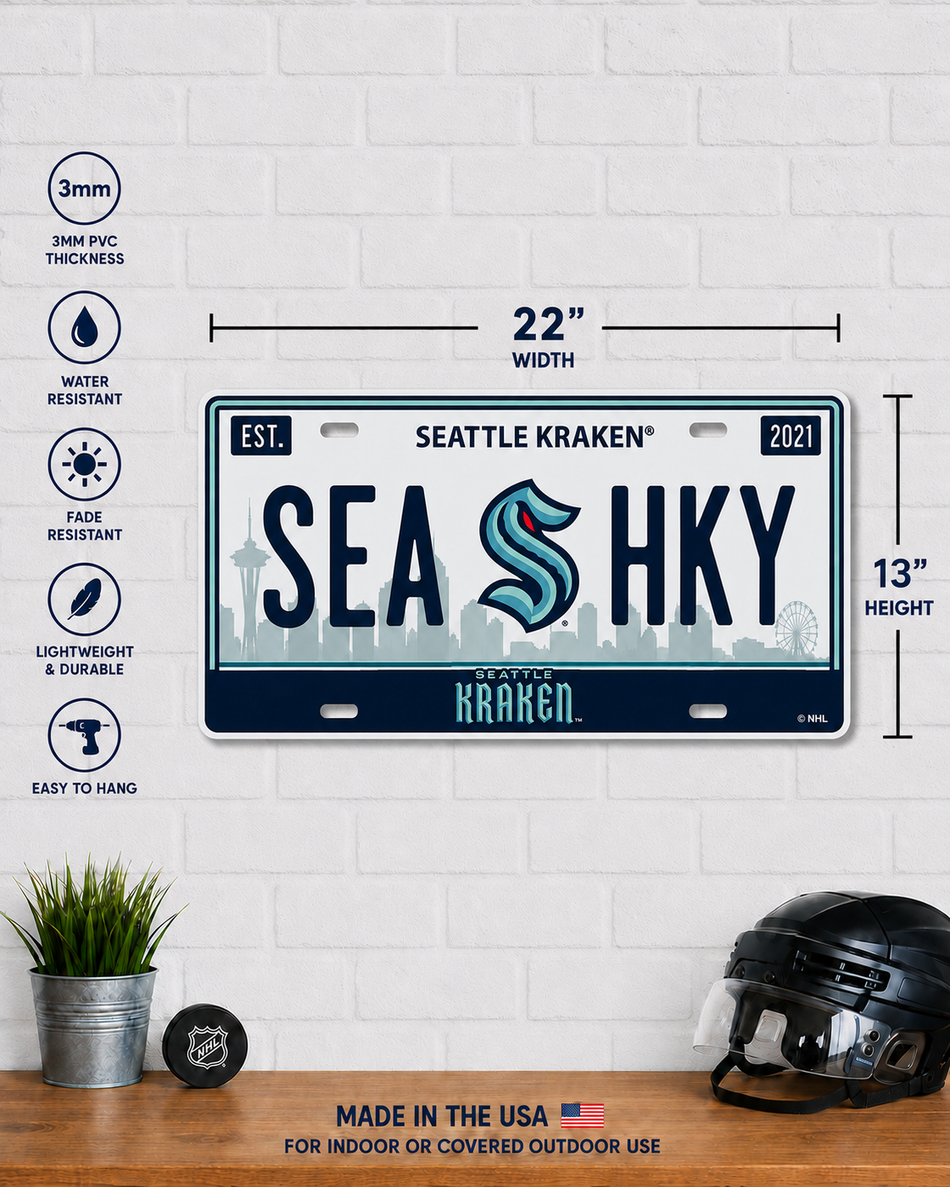 Seattle Kraken | 13"x 22" License Plate Wall Sign