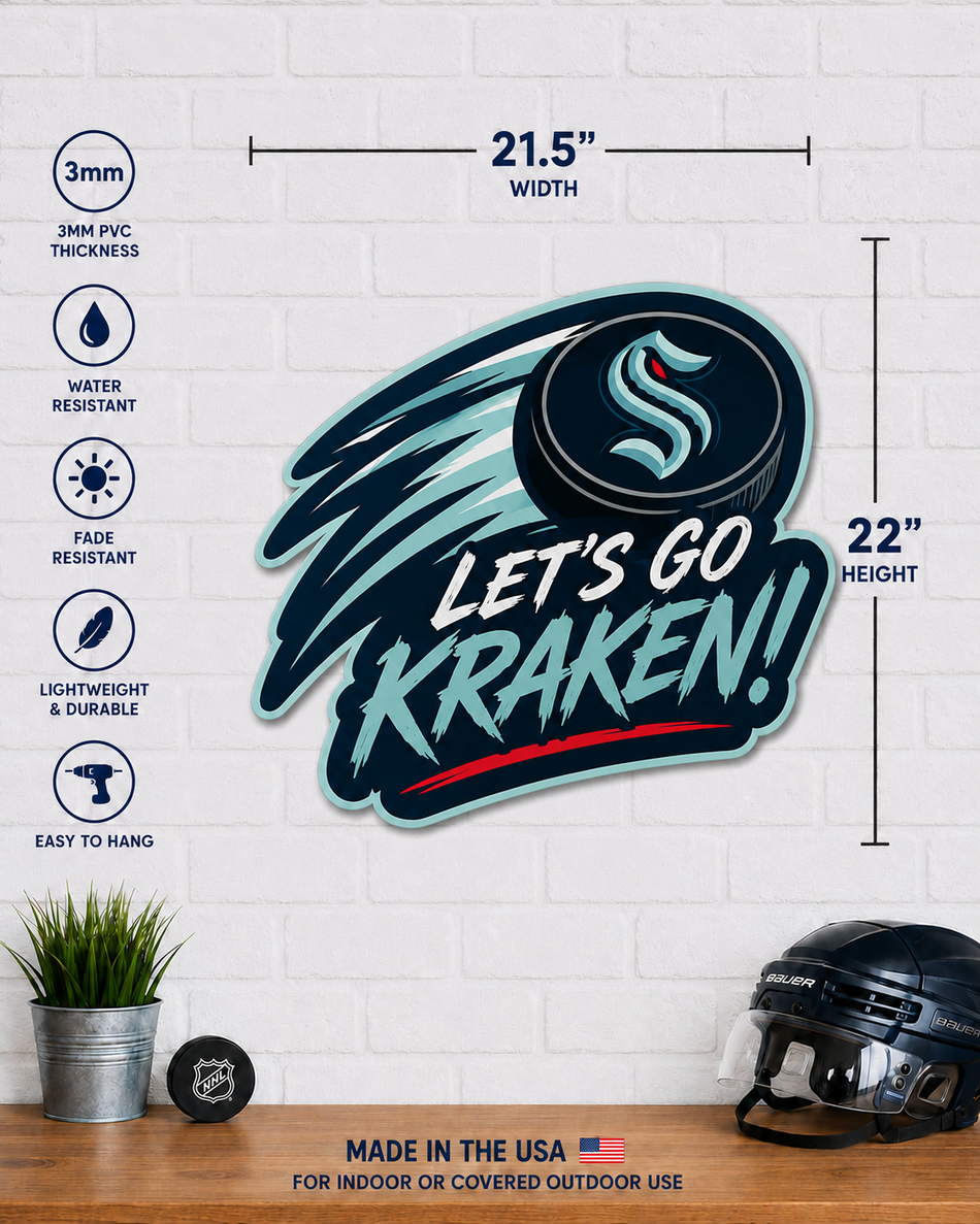Seattle Kraken | 22" Lets Go Wall Sign