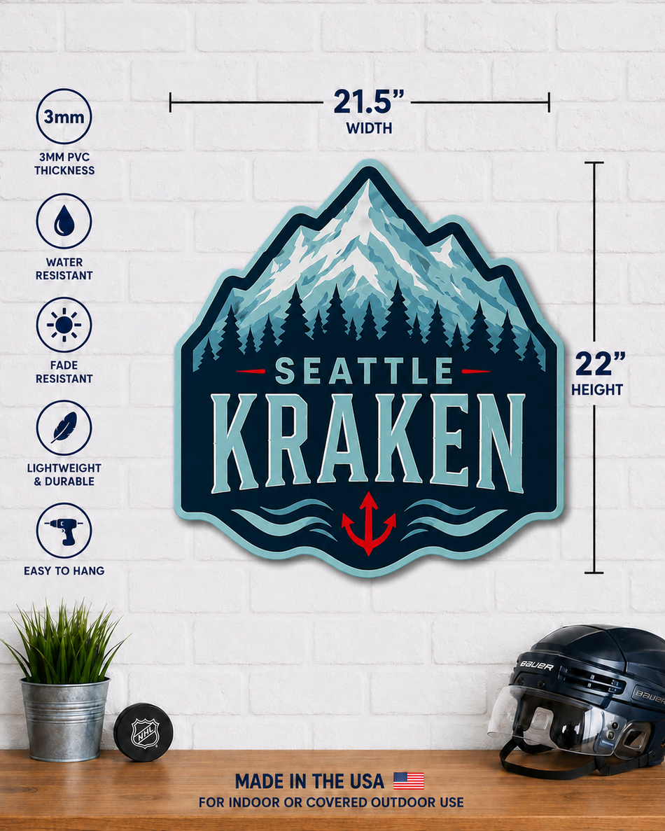 Seattle Kraken | 22" Mountain Wall Sign