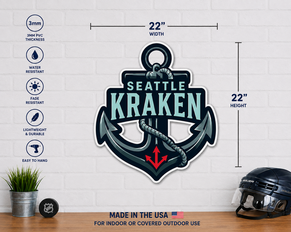 Seattle Kraken | 22" Anchor Wall Sign