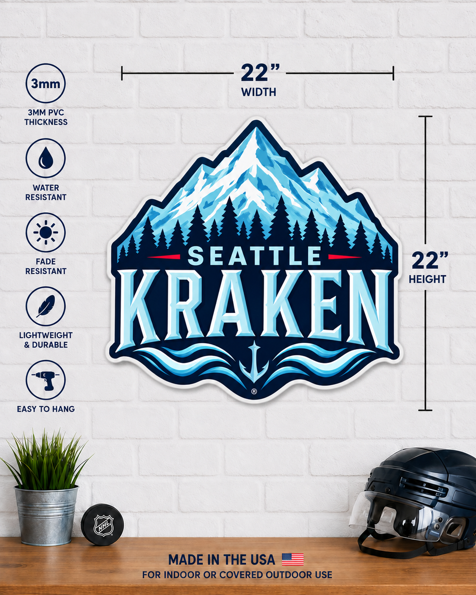 Seattle Kraken | 22" Mountain Wall Sign