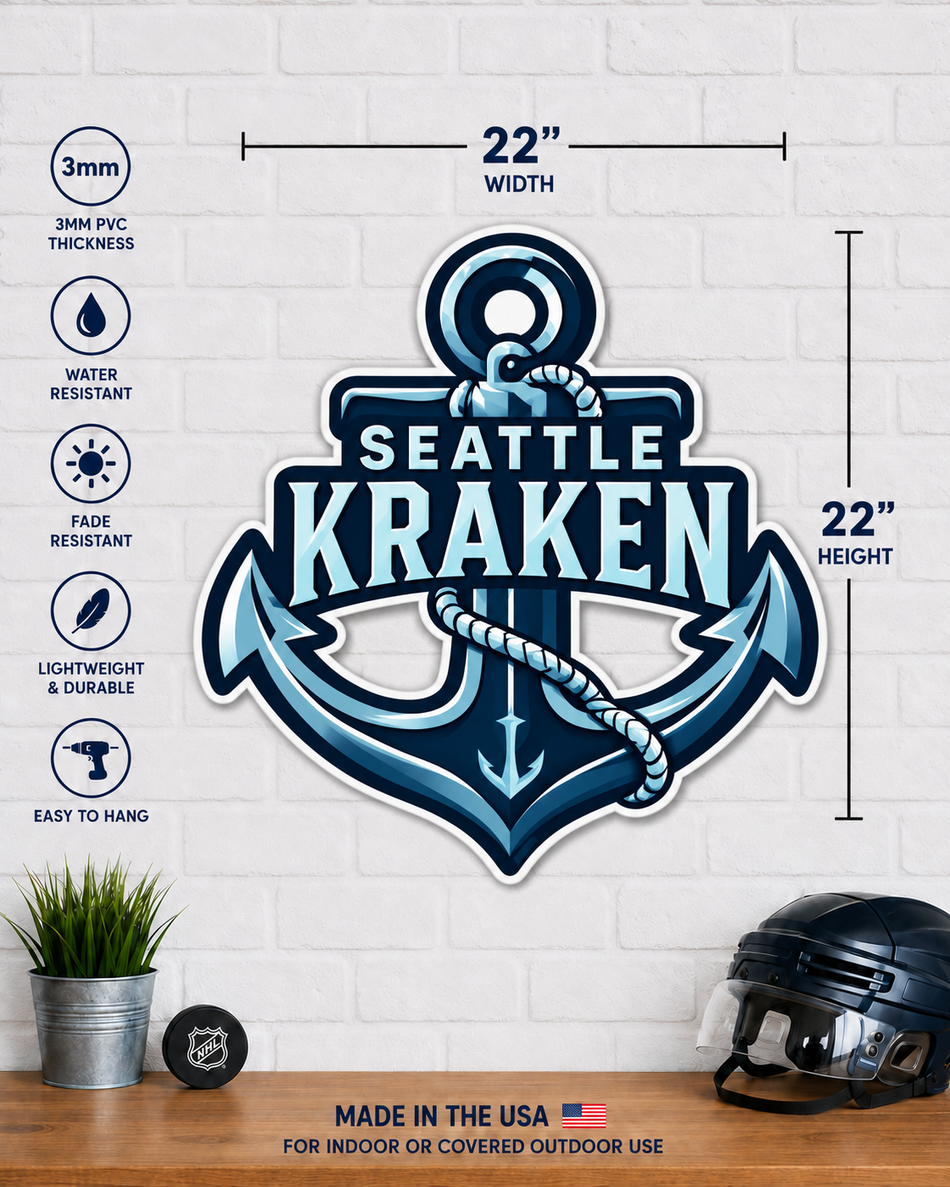 Seattle Kraken | 22" Anchor Wall Sign