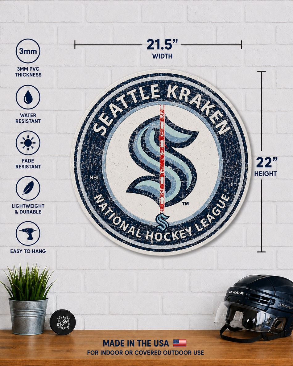 Seattle Kraken | 22" Center Ice Round Wall Sign