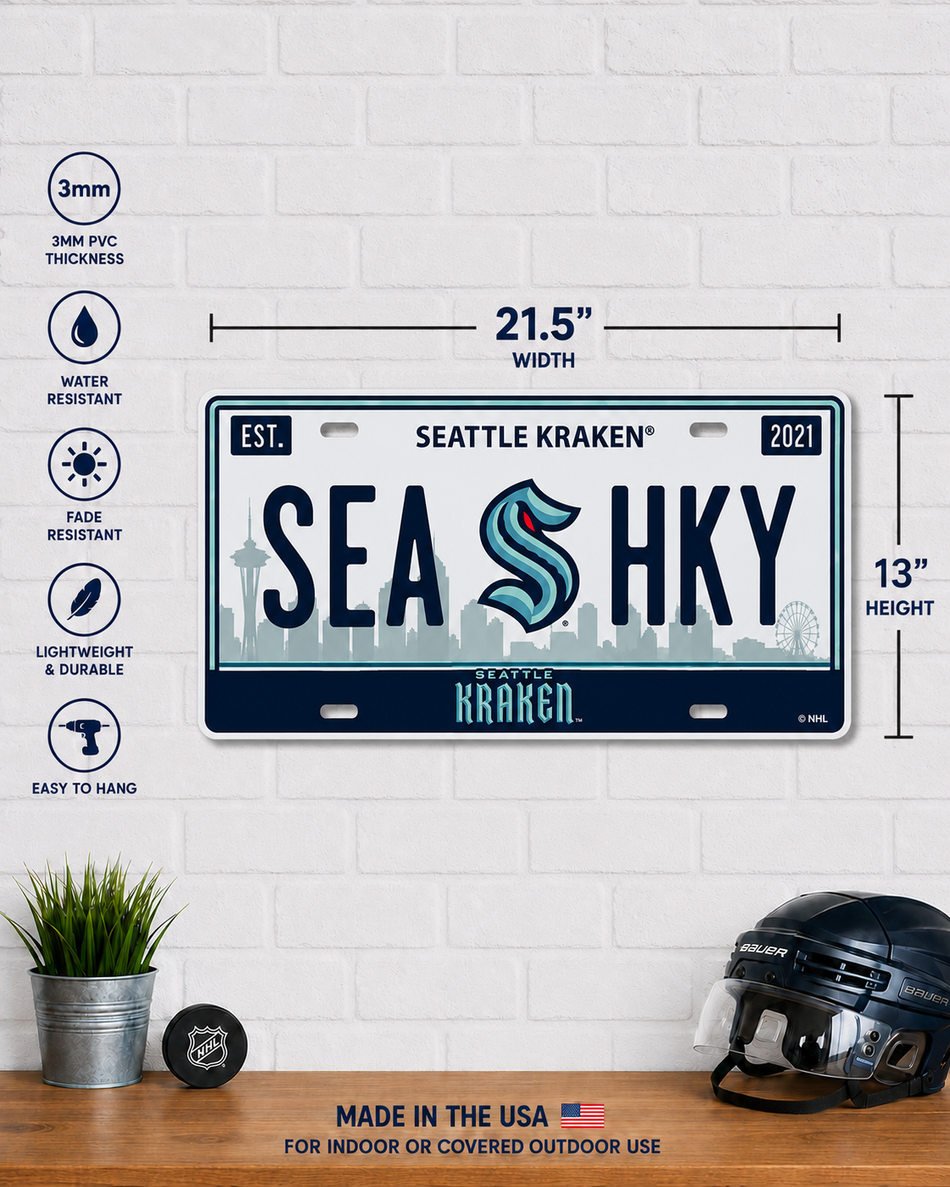 Seattle Kraken | 13"x 22" License Plate Wall Sign