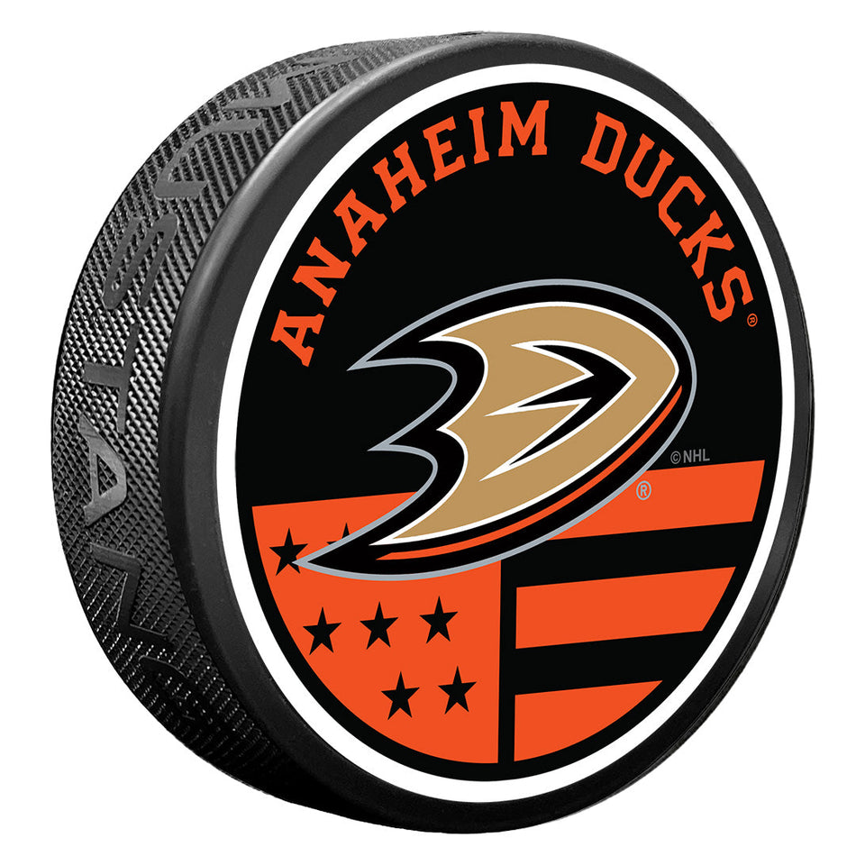 Anaheim Ducks American Flag Pat Puck