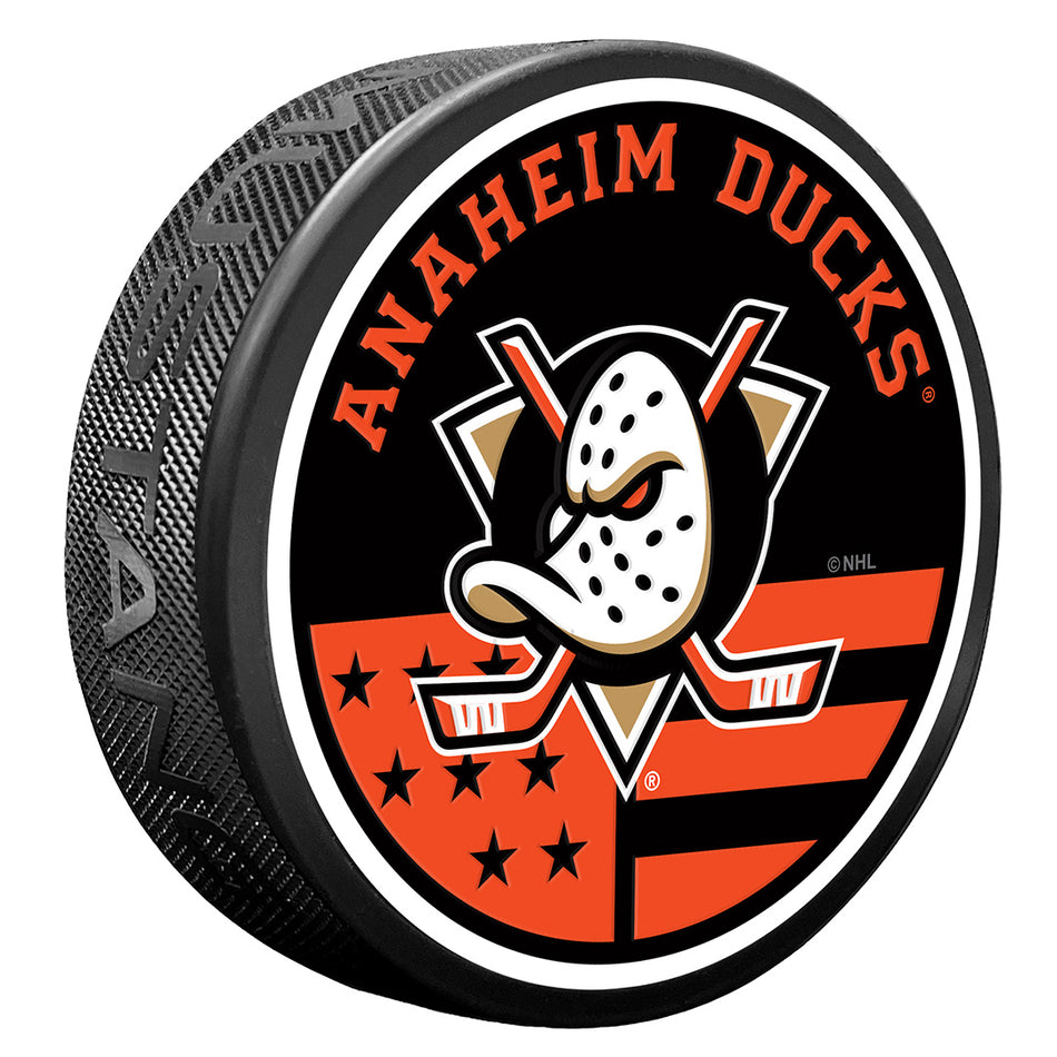 Anaheim Ducks American Flag Pat Puck