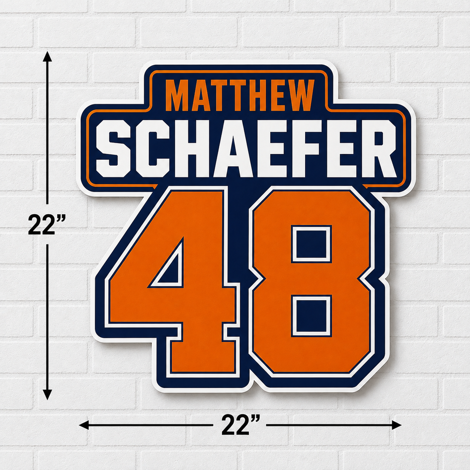 New York Islanders  | 22"  Matthew Schaefer Name and Number Wall Sign