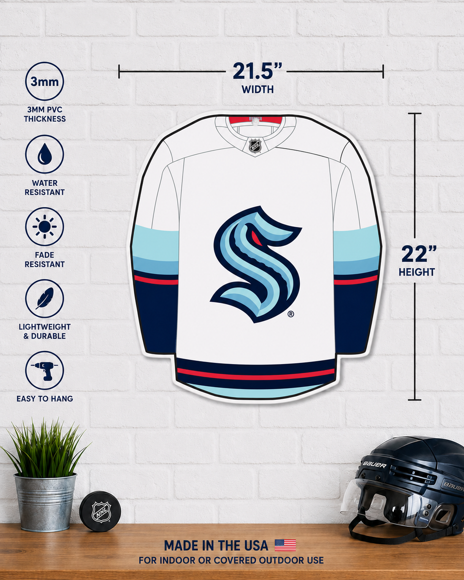 Seattle Kraken | 22" Away Jersey Wall Sign