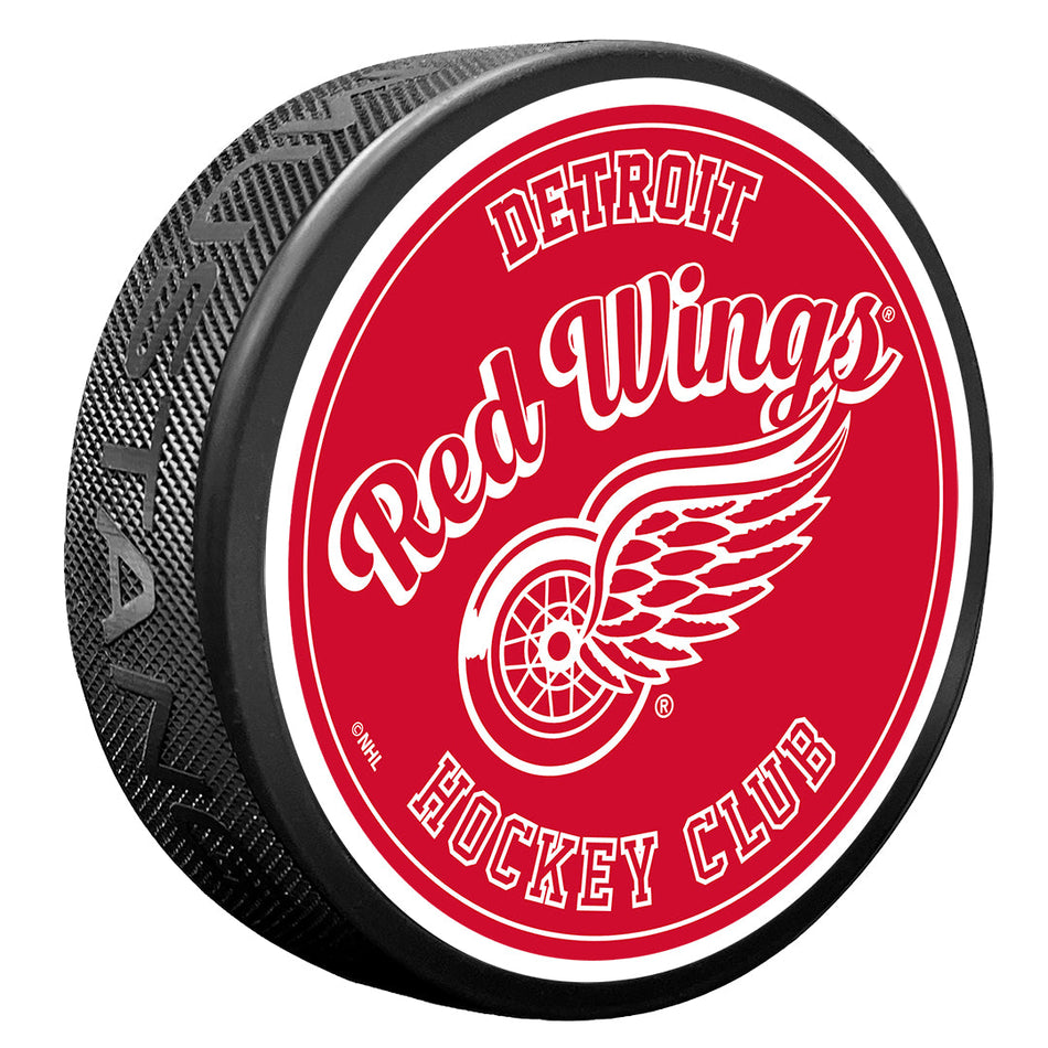 Detroit Red Wings Puck | Retro Script