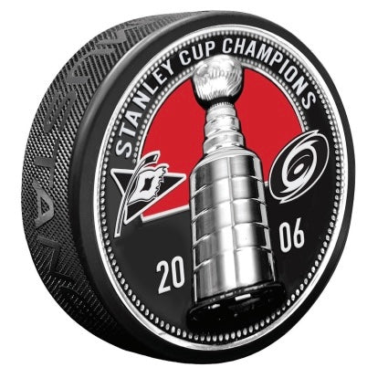 Carolina Hurricanes Puck - Ultra 3D Stanley Cup Medallion