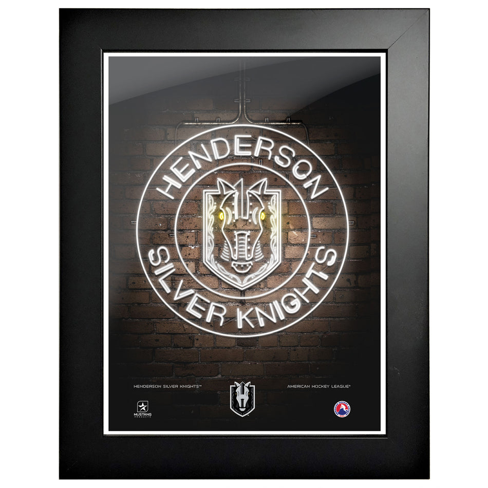 Henderson Silver Knights Art | Neon Frame 12" x 16"