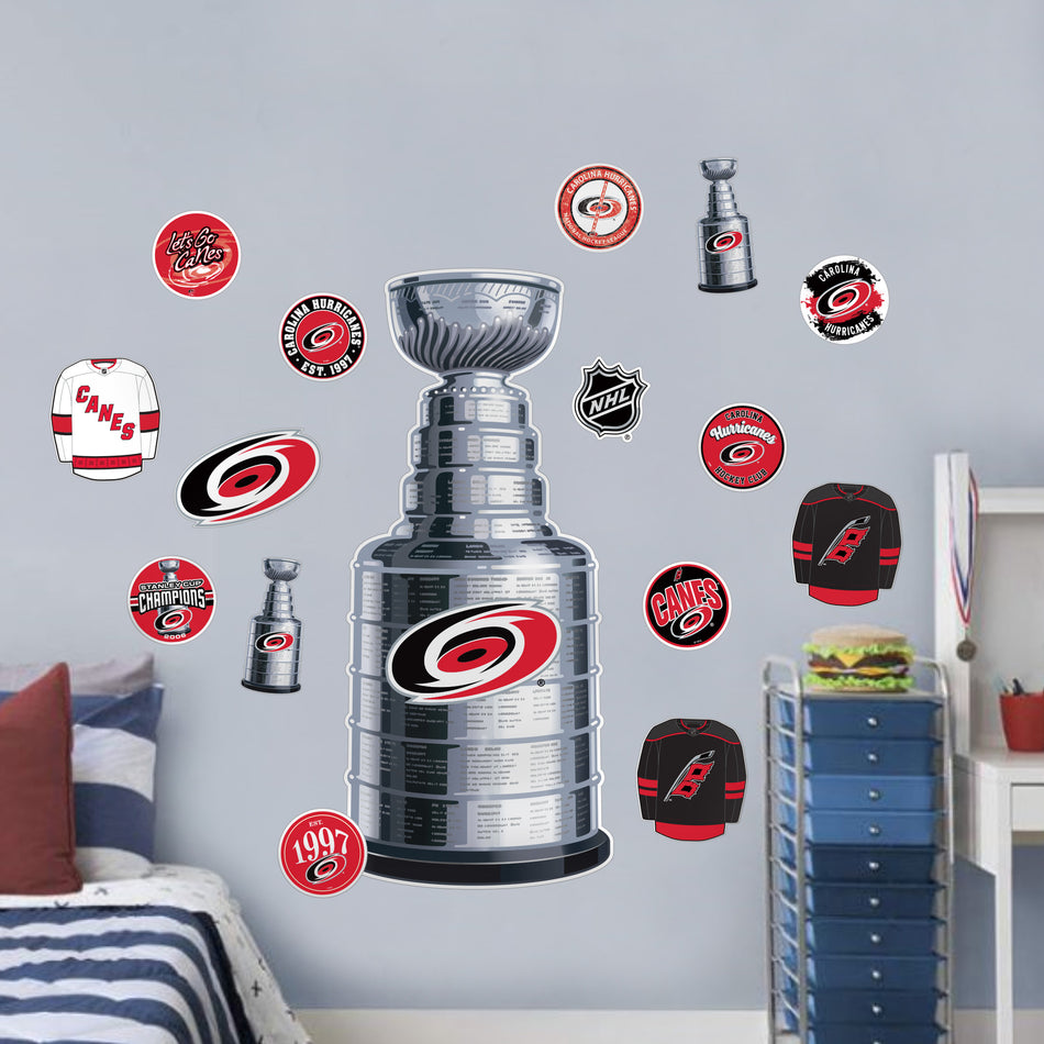 Carolina Hurricanes Repositionable Wall Decal Set - STANLEY CUP