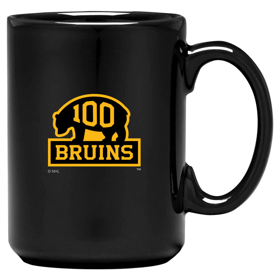 Boston Bruins 100th Anniversary Mug - 15 oz. Black El Grande