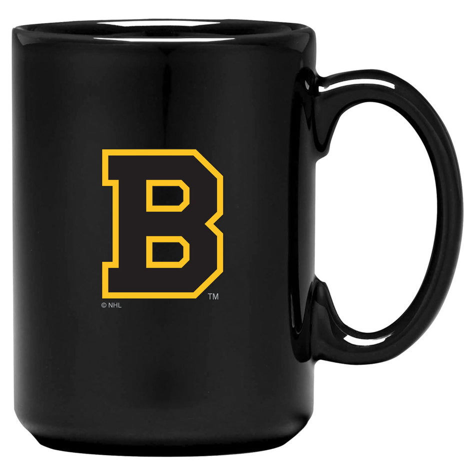 Boston Bruins 100th Anniversary Mug - 15 oz. Large B Black El Grande