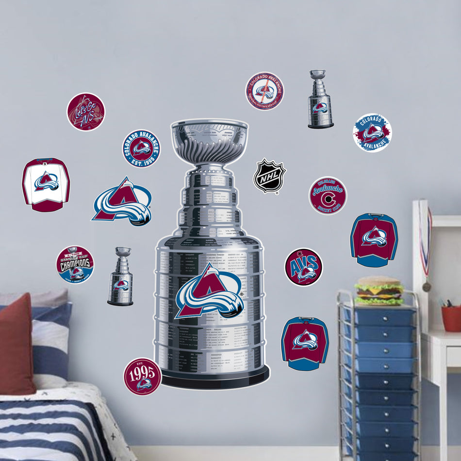 Colorado Avalanche Repositionable Wall Decal Set - STANLEY CUP