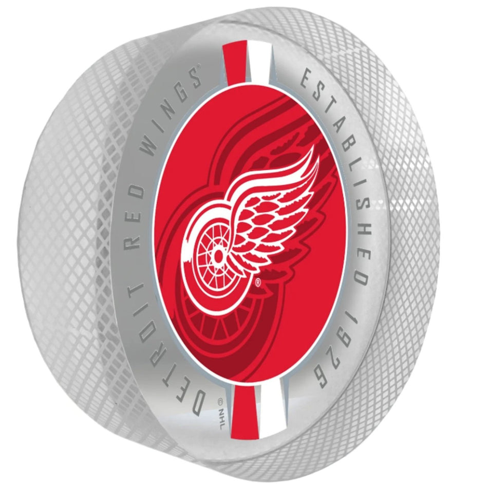 Detroit Red Wings Puck | Crystal Ribbon