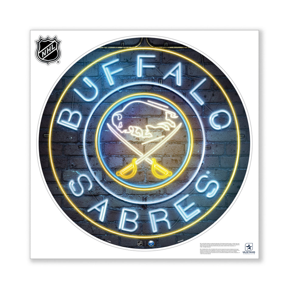 Buffalo Sabres 28X28 Repositionable Wall Decal - Neon
