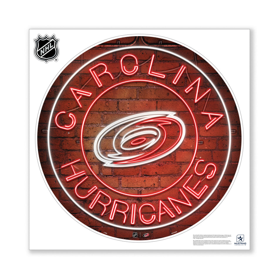 Carolina Hurricanes 28X28 Repositionable Wall Decal - Neon