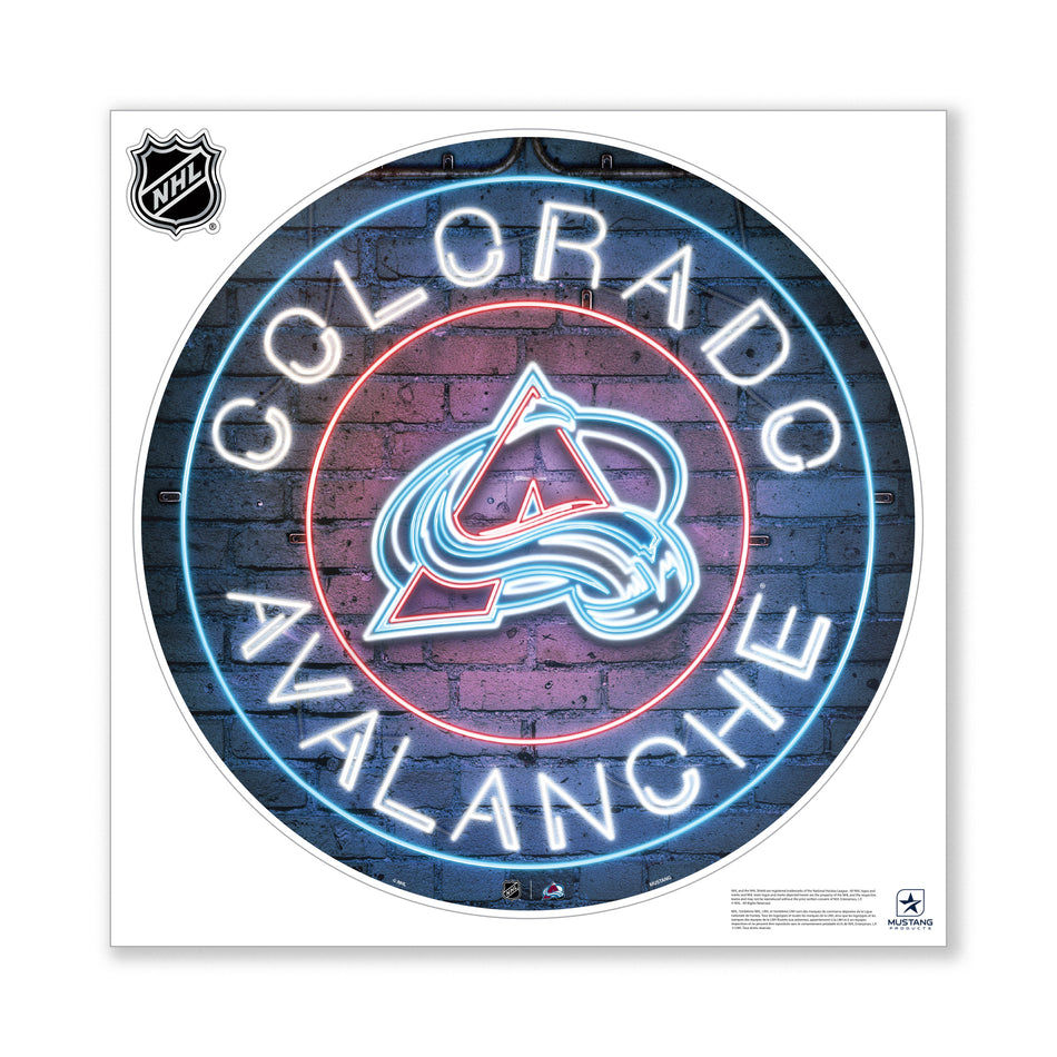 Colorado Avalanche 28X28 Repositionable Wall Decal - Neon