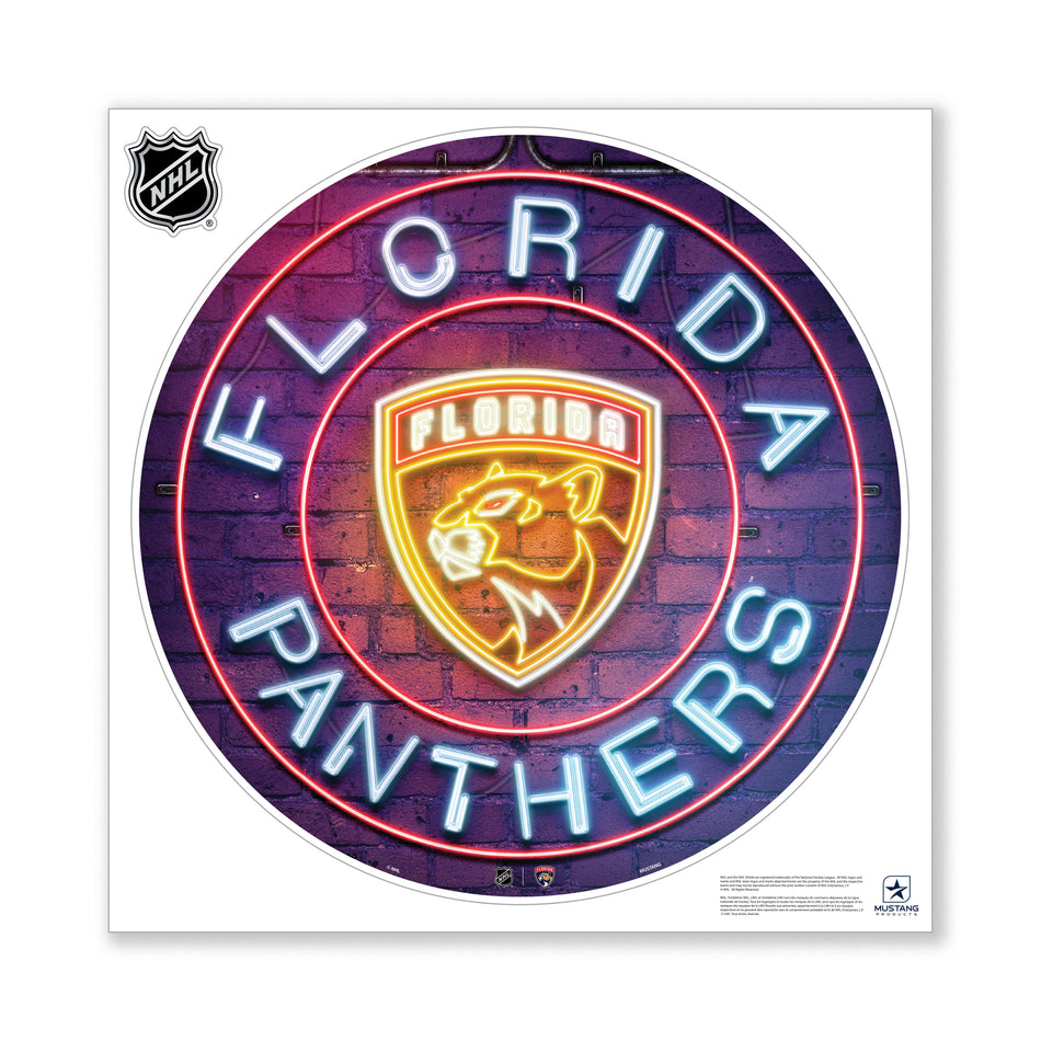 Florida Panthers 28X28 Repositionable Wall Decal - Neon