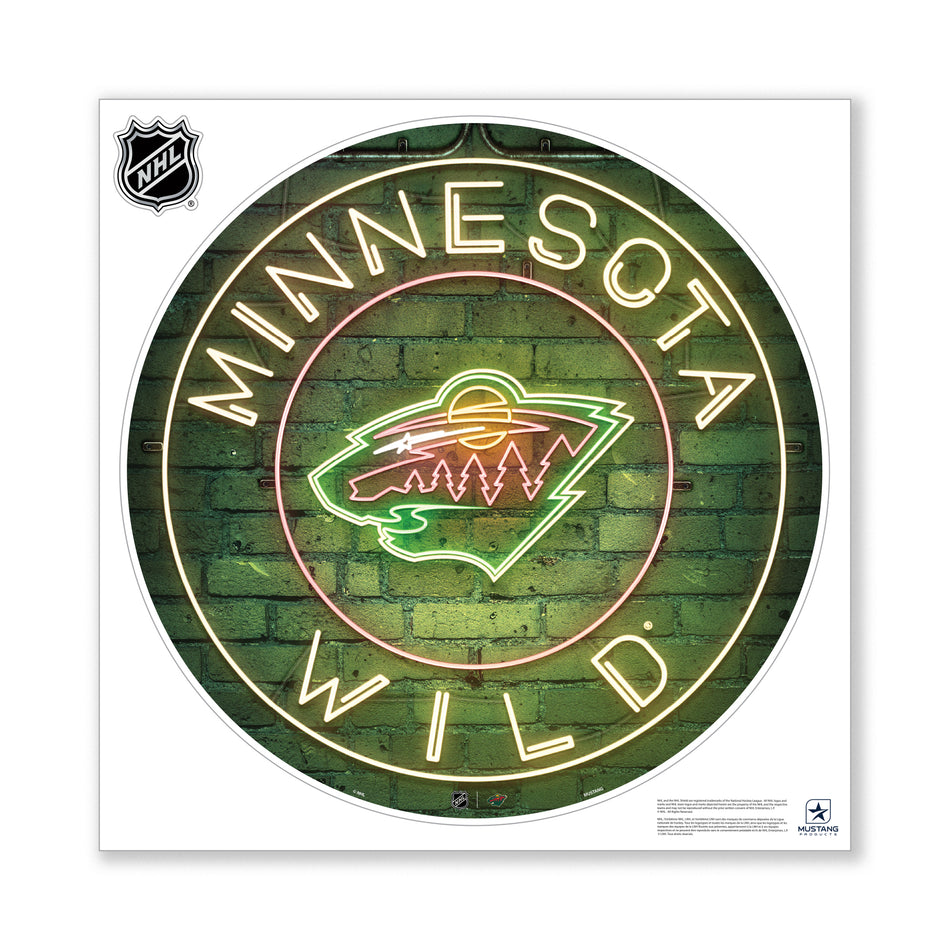Minnesota Wild 28X28 Repositionable Wall Decal - Neon