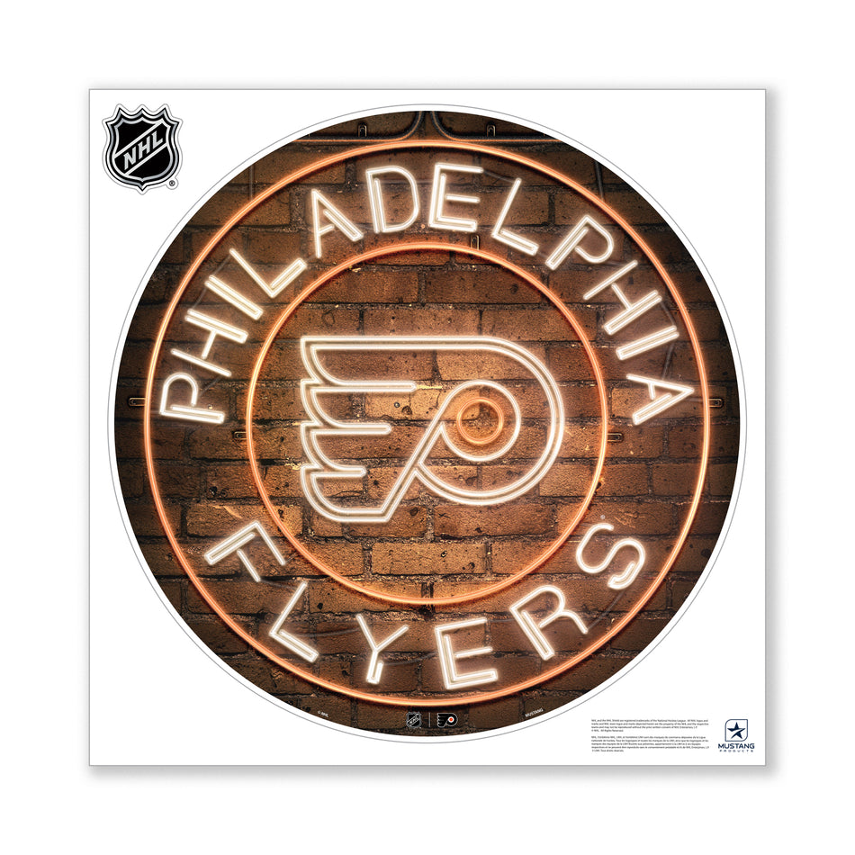 Philadelphia Flyers 28X28 Repositionable Wall Decal - Neon