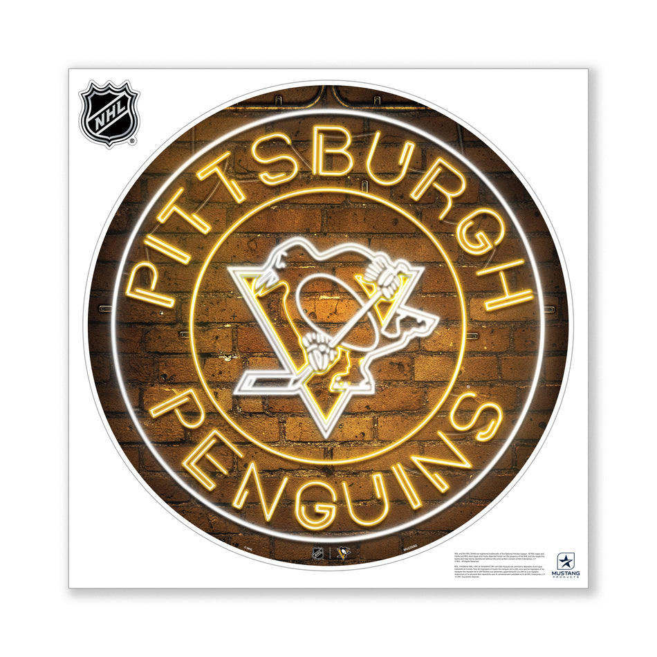Pittsburgh Penguins 28X28 Repositionable Wall Decal - Neon