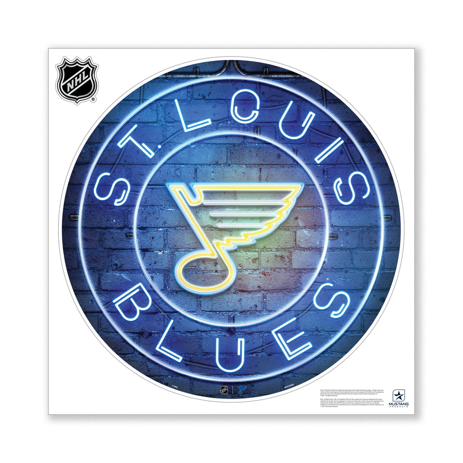 St. Louis Blues 28X28 Repositionable Wall Decal - Neon