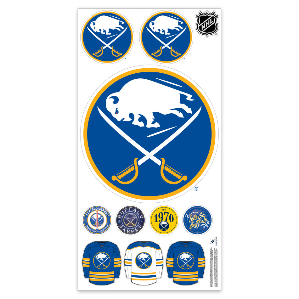 Buffalo Sabres Repositionable Wall Decal Set - Team Logos