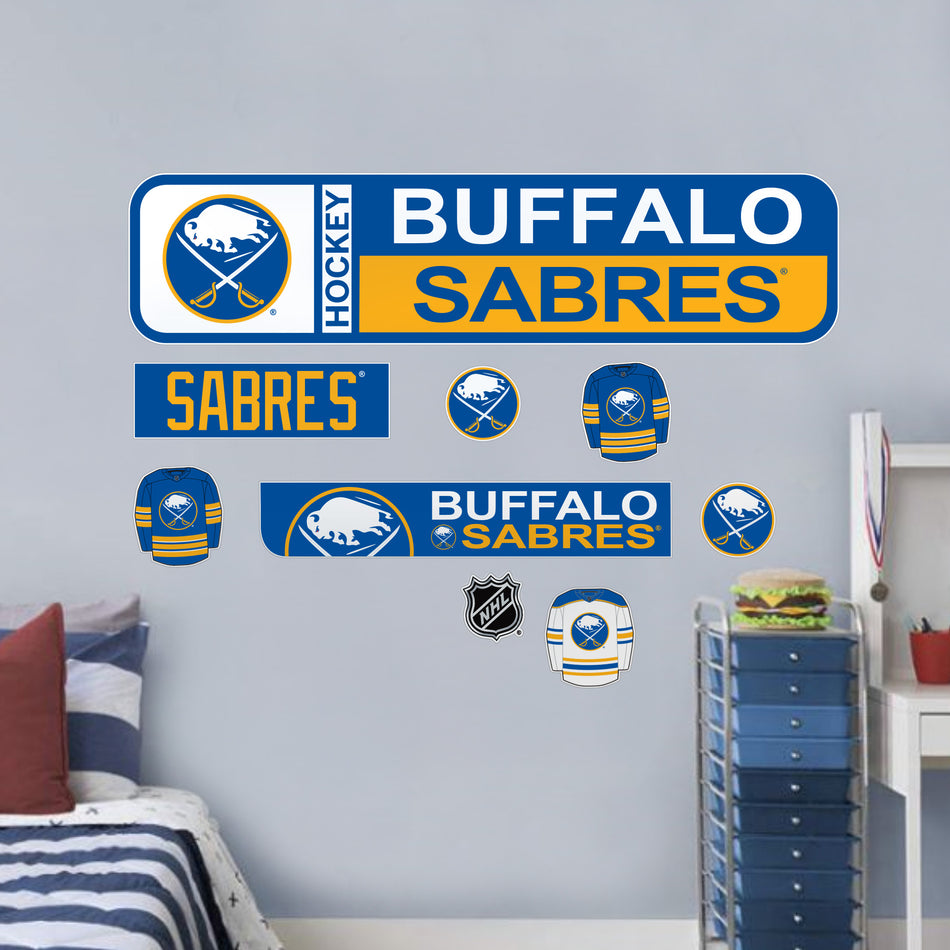 Buffalo Sabres Repositionable Wall Decal Set - Street Signs
