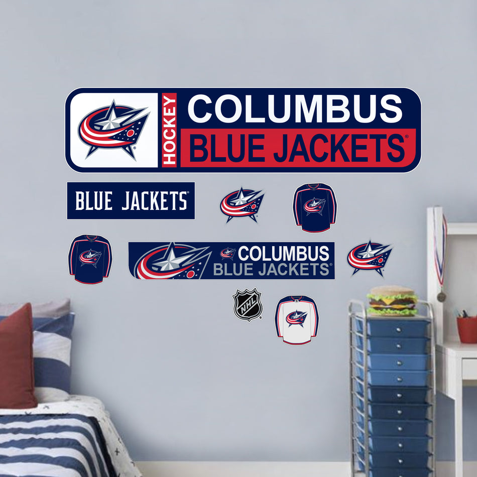 Columbus Blue Jackets Repositionable Wall Decal Set - Street Signs