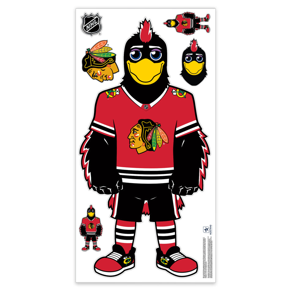 Chicago Blackhawks Repositionable Wall Decal Set - Mascot