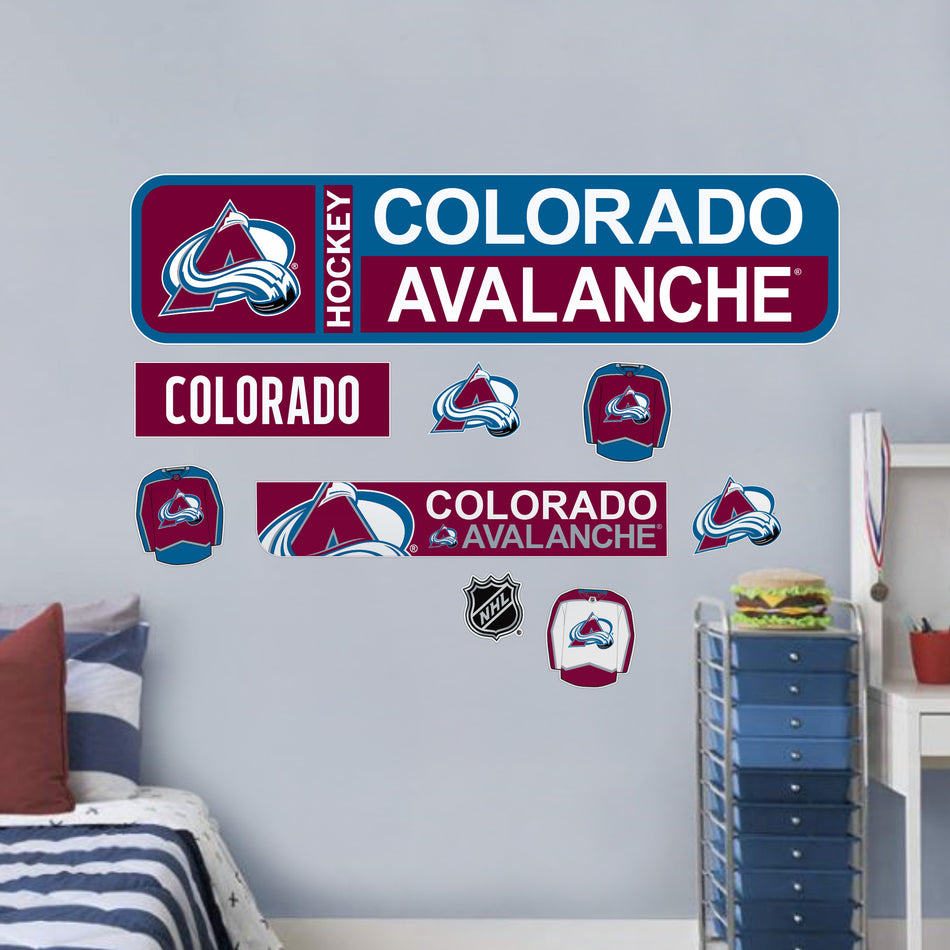 Colorado Avalanche Repositionable Wall Decal Set - Street Signs