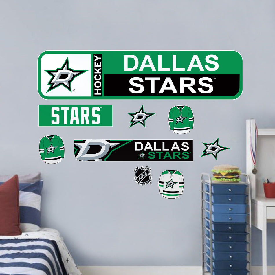 Dallas Stars Repositionable Wall Decal Set - Street Signs
