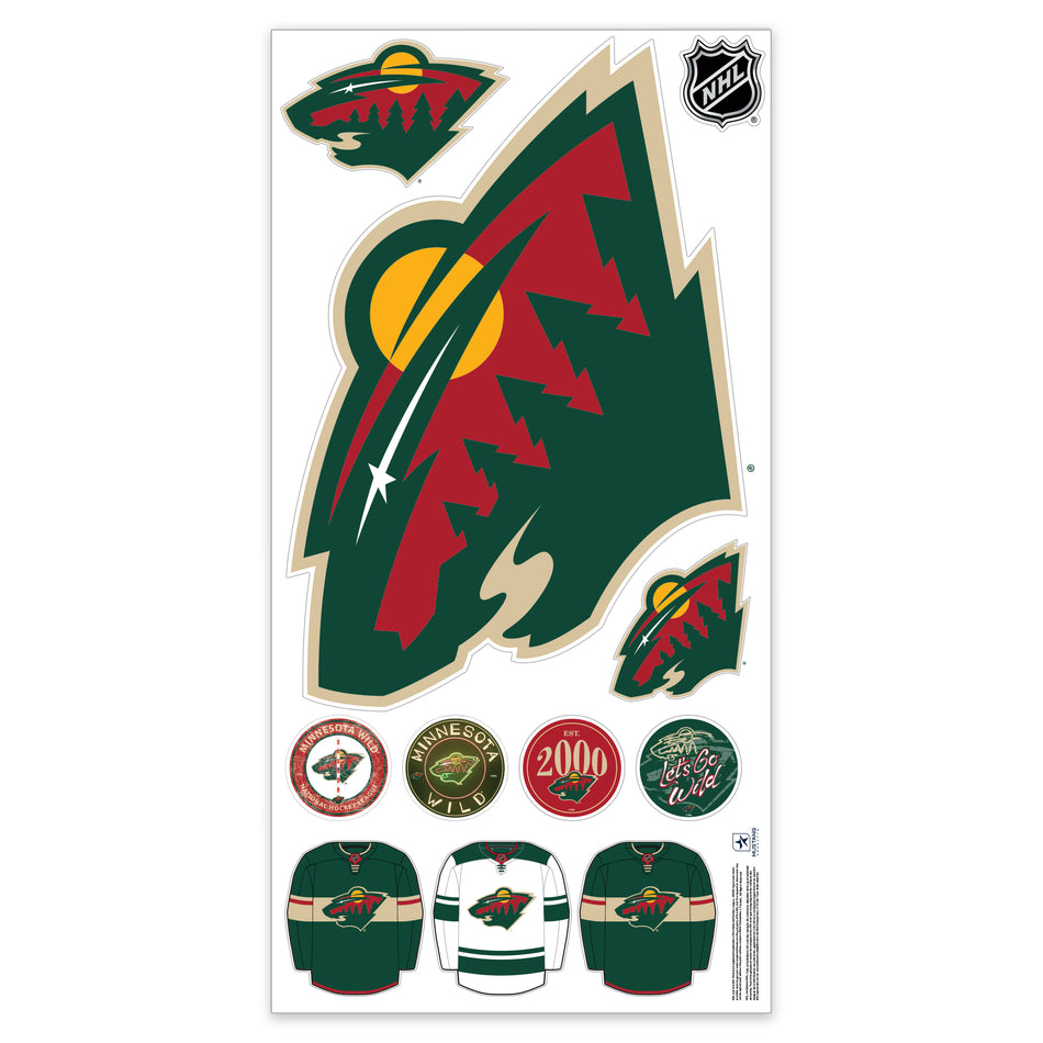Minnesota Wild Repositionable Wall Decal Set - Team Logos