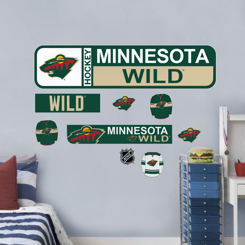 Minnesota Wild Repositionable Wall Decal Set - Street Signs