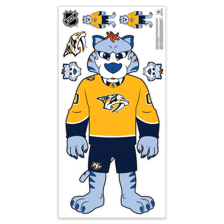 Nashville Predators Repositionable Wall Decal Set - Mascot