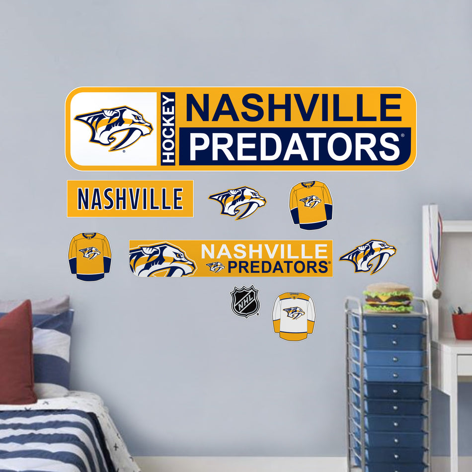 Nashville Predators Repositionable Wall Decal Set - Street Signs