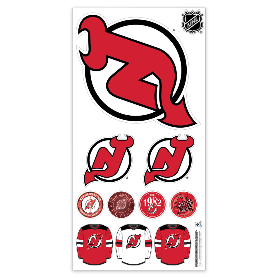 New Jersey Devils Repositionable Wall Decal Set - Team Logos