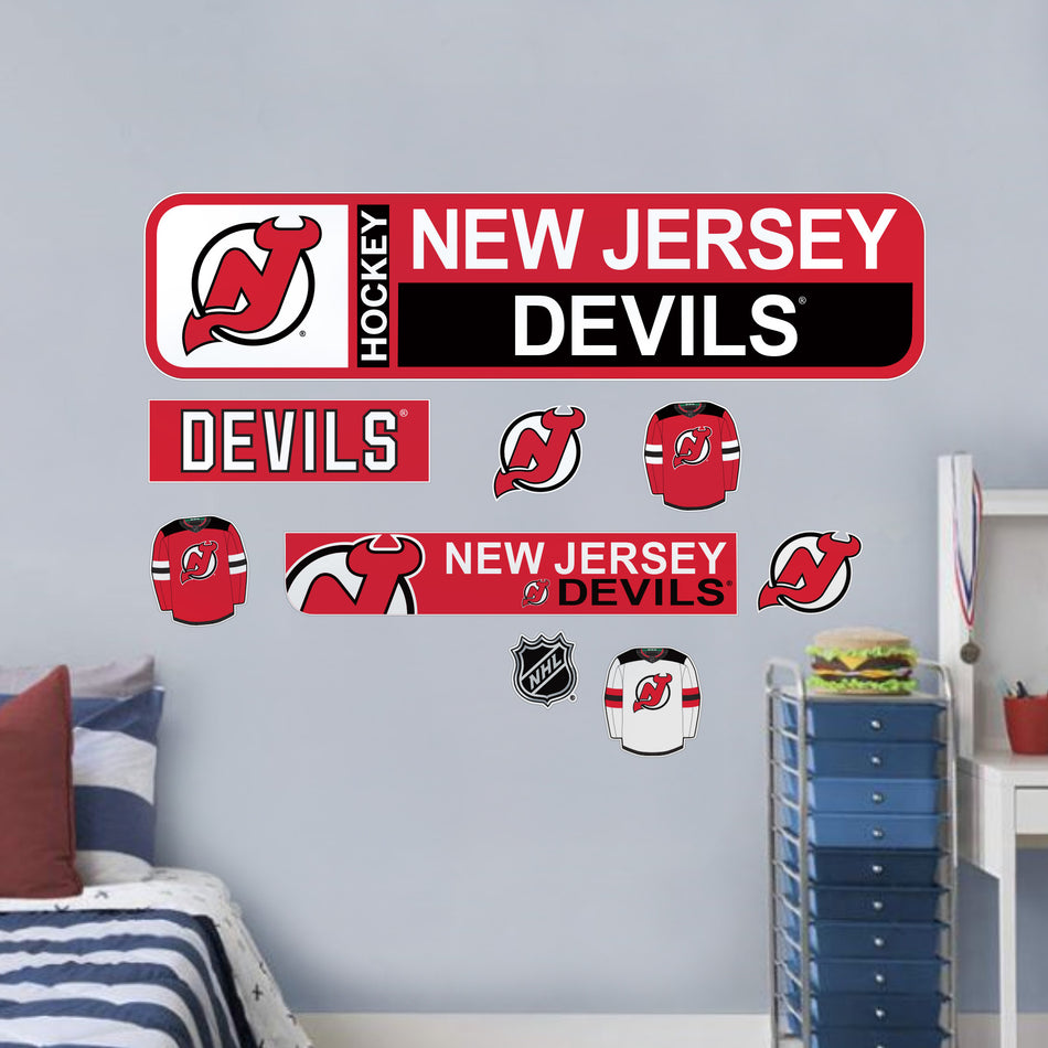 New Jersey Devils Repositionable Wall Decal Set - Street Signs