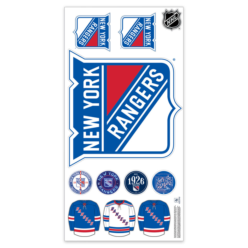 New York Rangers Repositionable Wall Decal Set - Team Logos