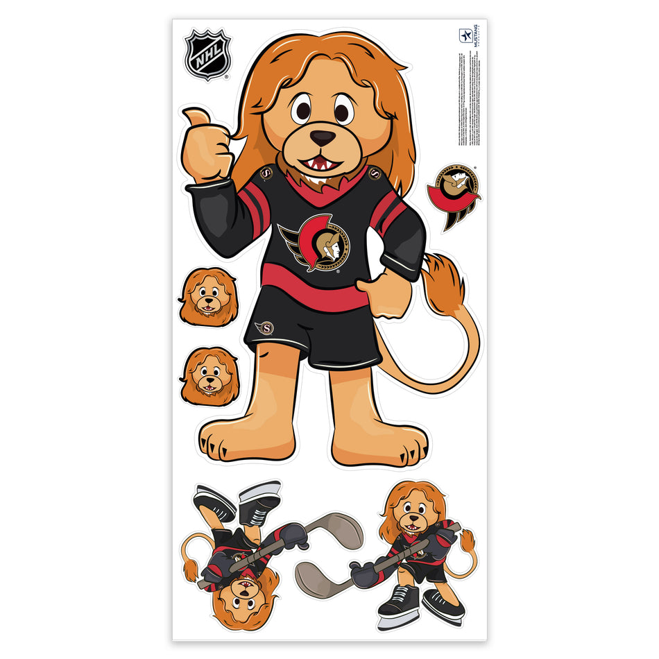 Ottawa Senators Repositionable Wall Decal Set - Mascot