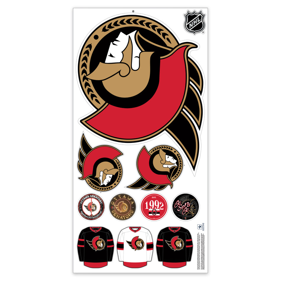 Ottawa Senators Repositionable Wall Decal Set - Team Logos