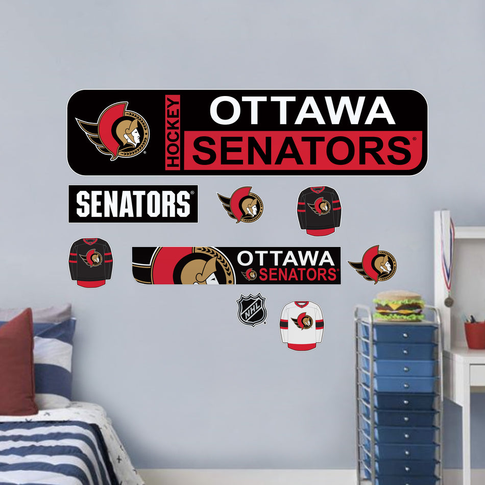 Ottawa Senators Repositionable Wall Decal Set - Street Signs