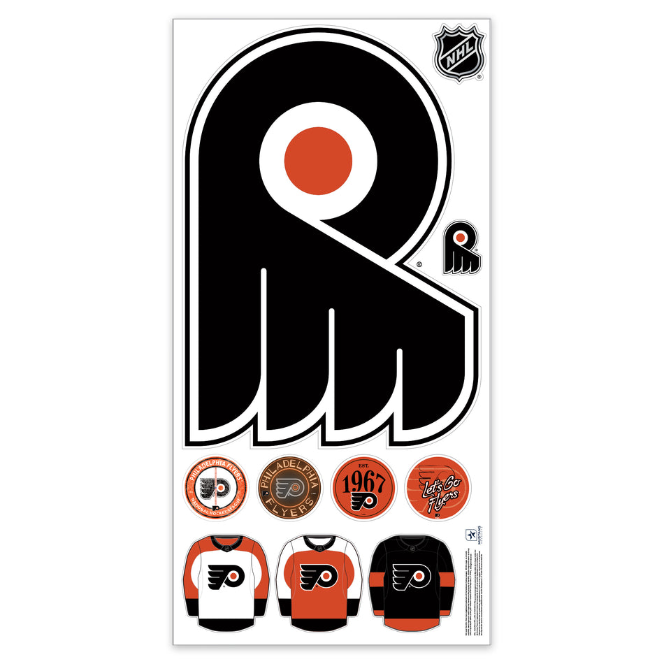 Philadelphia Flyers Repositionable Wall Decal Set - Team Logos