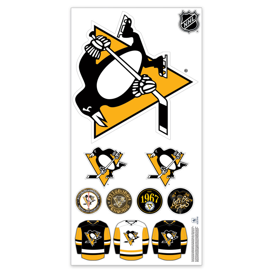 Pittsburgh Penguins Repositionable Wall Decal Set - Team Logos