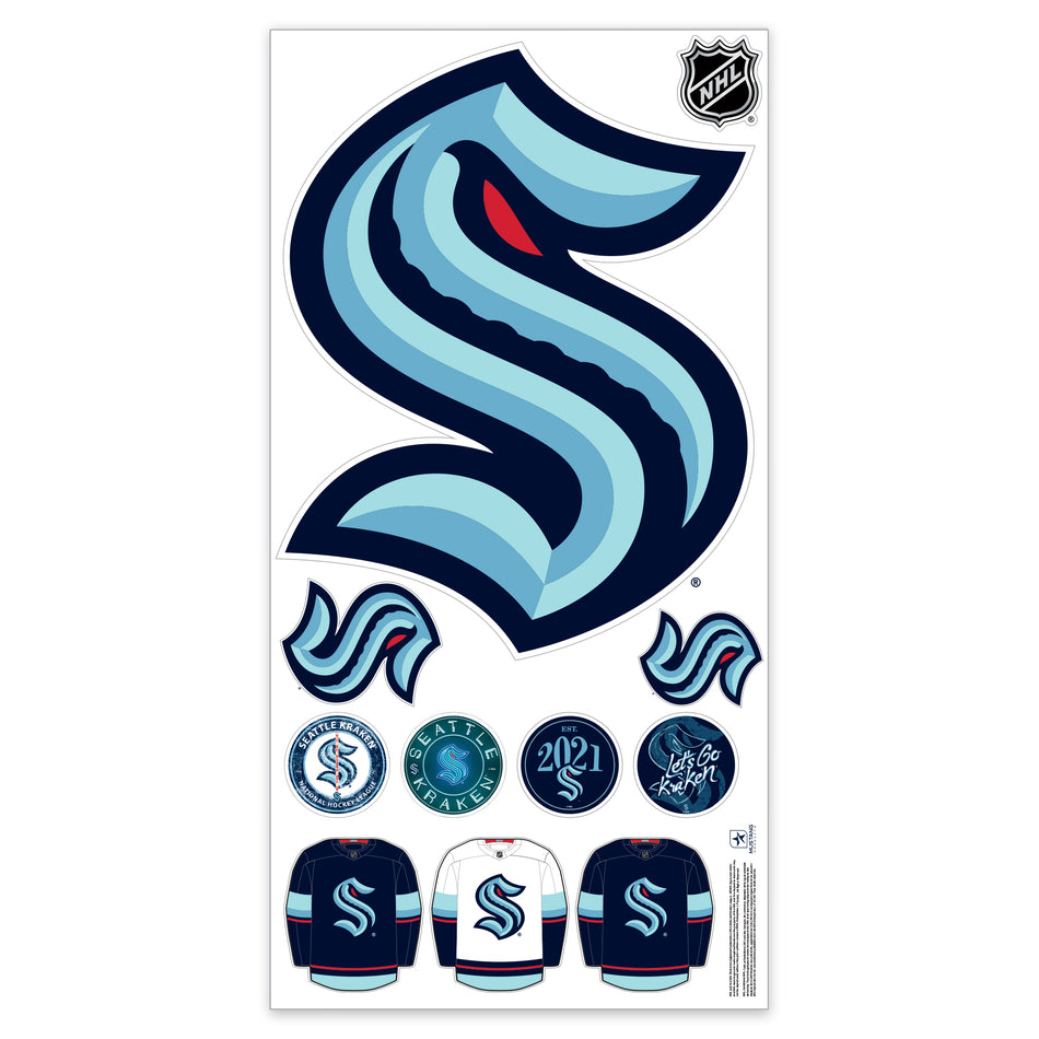 Seattle Kraken Repositionable Wall Decal Set - Team Logos