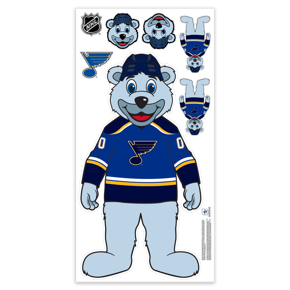 St. Louis Blues Repositionable Wall Decal Set - Mascot