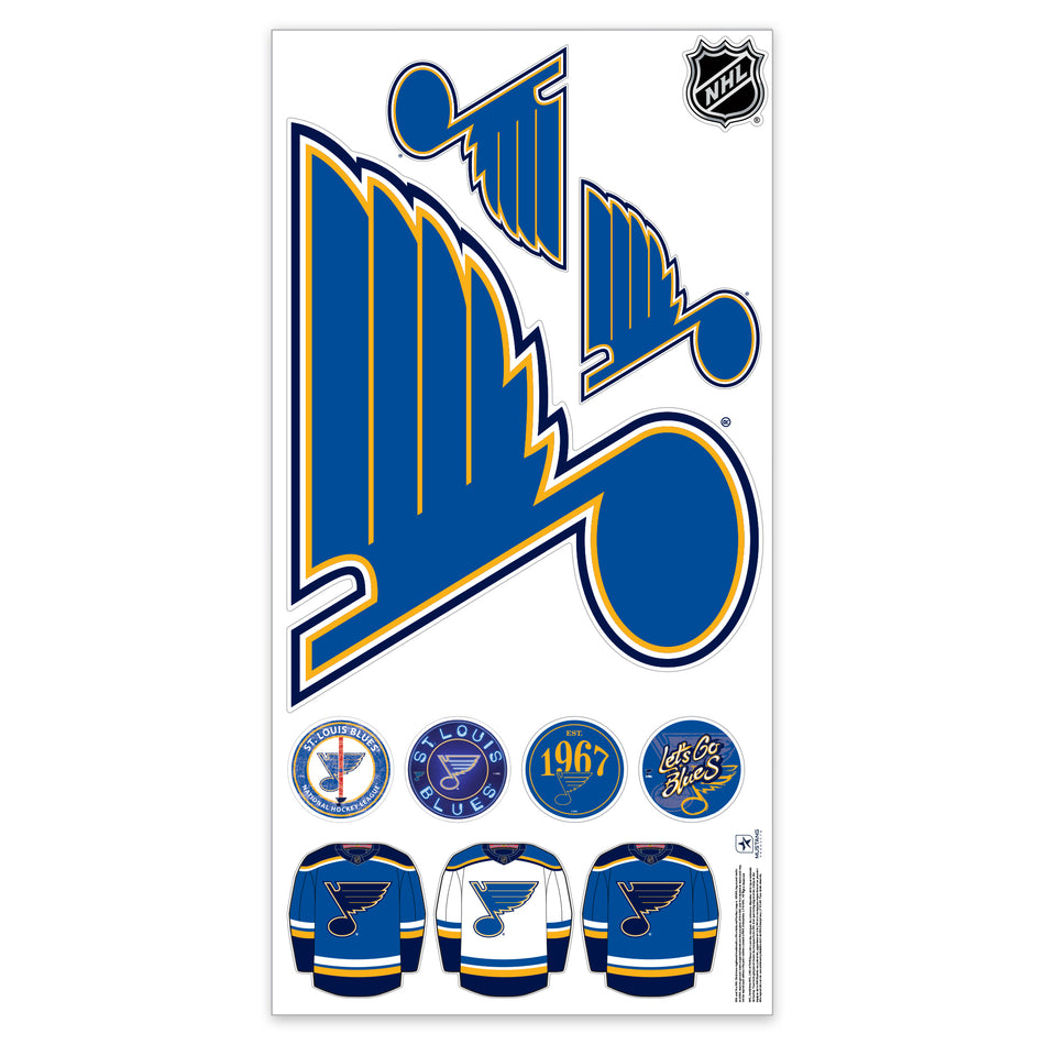 St. Louis Blues Repositionable Wall Decal Set - Team Logos