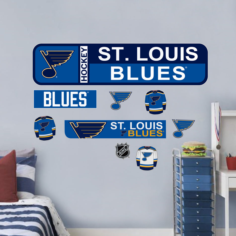 St. Louis Blues Repositionable Wall Decal Set - Street Signs
